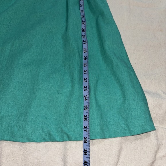 Chadwicks Dress Women's Sz12 Aqua‎ Linen Blend Sheath Sleeveless Lined Career - Picture 4 of 8